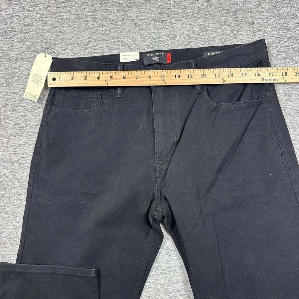 Dockers Pants Mens 33x32 Black All-Day 5-Pocket Straight Stretch City Tech